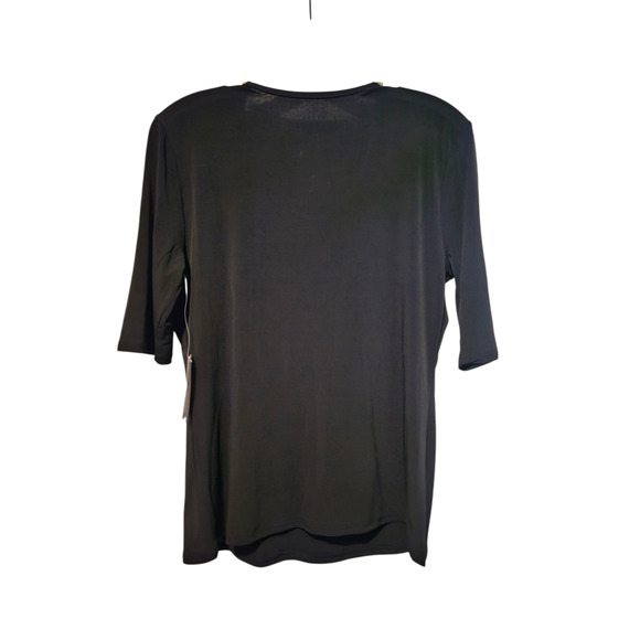 Grace Half Sleeve Liquid Knit Black Top Womens Large Professional Neutral - Picture 2 of 6